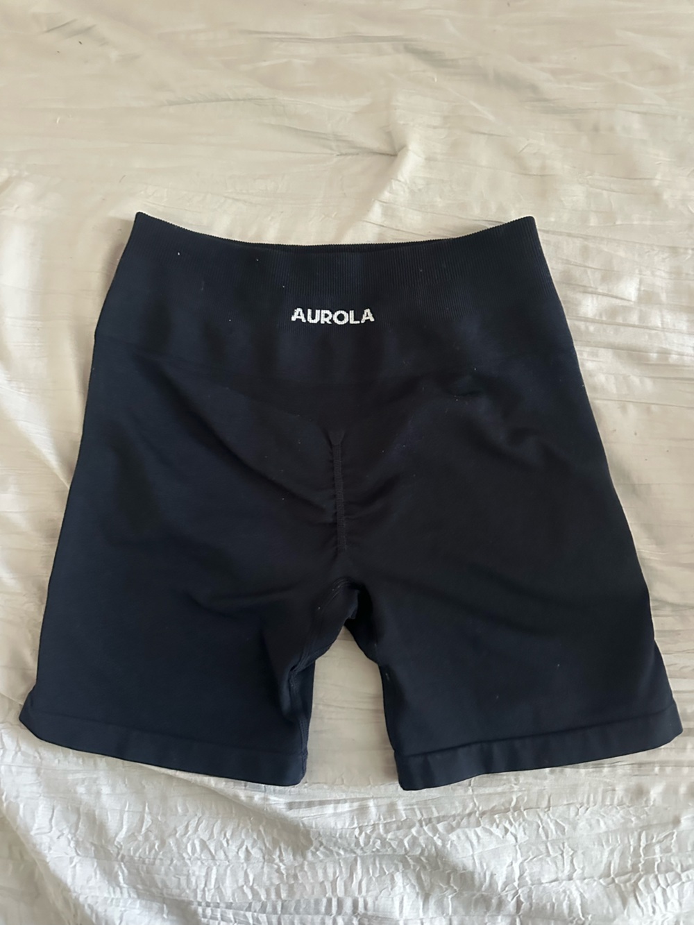 AUROLA Black High-Waist Active Shorts
